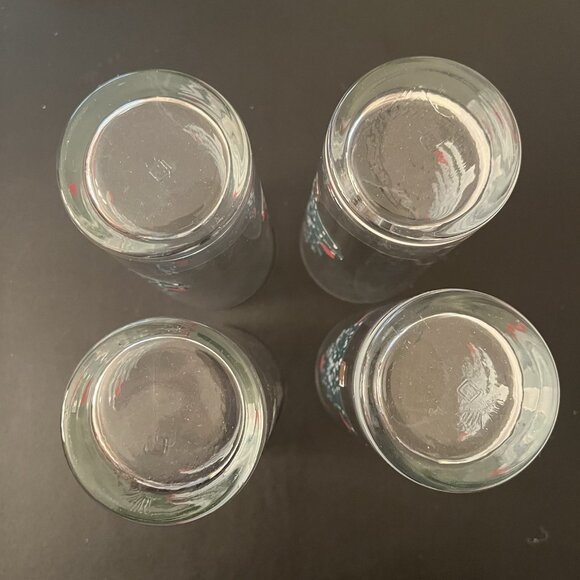 Furio Christmas Tree HIGH BALL Tumblers Glasses Green Sponge Lot of 4 Holiday - Picture 6 of 6